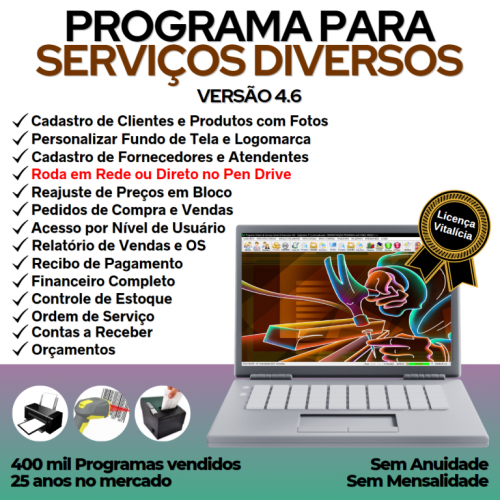 Programa Para Serviços Diversos e Orçamentos  Financeiro V4.6 - Fpqsystem 656949