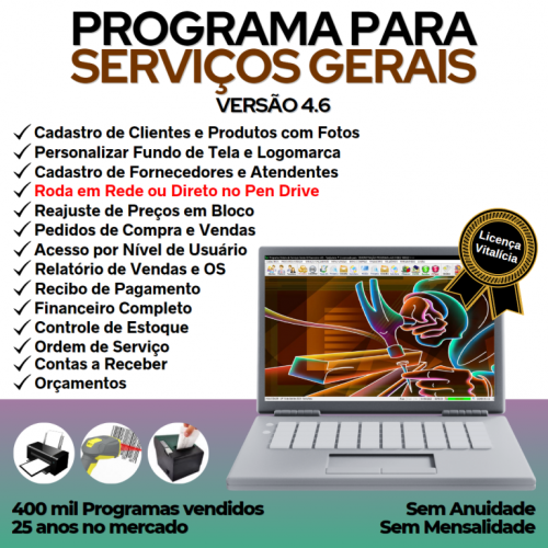 Programa Para Serviços Gerais e Orçamentos  Financeiro V4.6 - Fpqsystem 656929