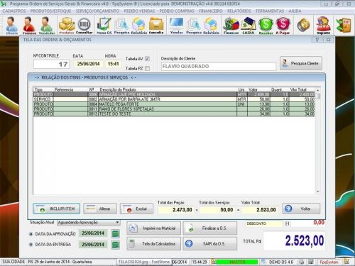 Programa Para Serviços Gerais e Orçamentos  Financeiro V4.6 - Fpqsystem 656940