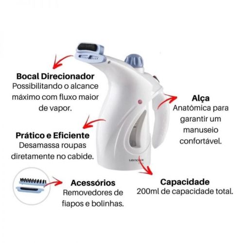 Passadeira a Vapor Passar Roupa Voltagem 110v220v 200ml Elimina Ácaros Odores De Roupas Estofados Cortinas  756625