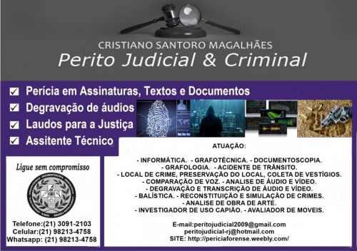 Perícias Extrajudiciais e Judiciais. Grafotécnica Assinaturas Documentoscopia Documentos Áudio Em Rio De Janeiro 601742