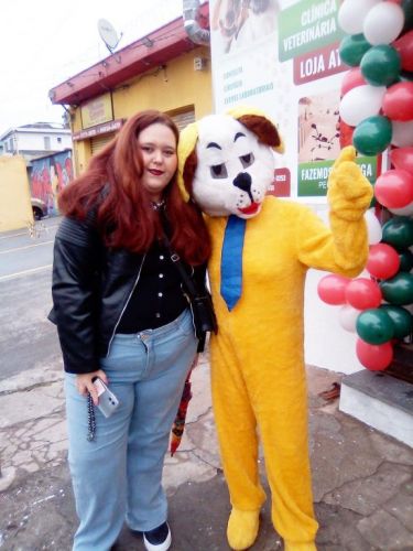 animação frente de loja com locutor e   mascote  do cachorro     719374