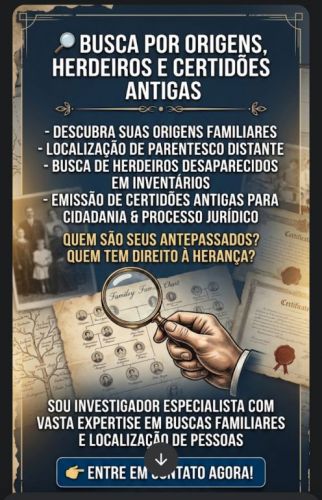 Pesquisas familiares parentesco herdeiros certidões antigas  775802