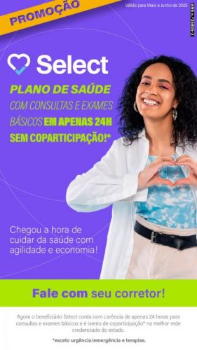 Plano Select Saúde Cobertura Total com coparticipação parcial 756205