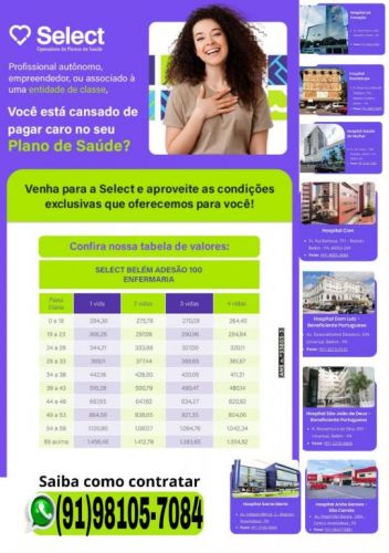Plano Select Saúde Cobertura Total com coparticipação parcial 756206