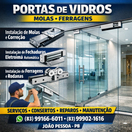 Portas  De  Vidros   Consertos   Manutenção  -  João  Pessoa  -  83 99166-6011 780919