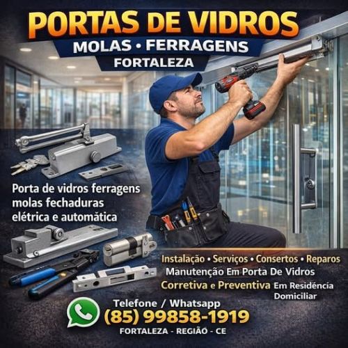 Portas   De  Vidros   Ferragens   Consertos  Fortaleza  85 99858-1919 783369