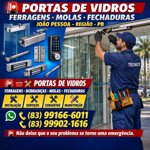 Portas  De   Vidros   Ferragens   Molas   -  João  Pessoa  -  83 99166-6011 780922