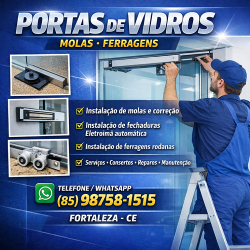 Portas   De  Vidros    Serviços  Manutenção  Fortaleza  85 98758-1515 777605