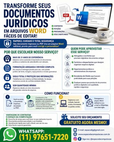 Precisa transformar seus documentos jurídicos em arquivos Word fáceis de editar? 785598
