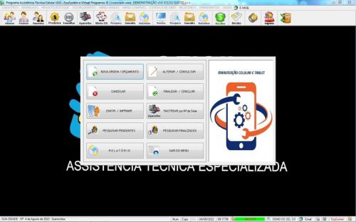 Programa Assistência Técnica Celular  Ordem de Serviço Vendas e Estoque v3.0 - Fpqsystem 623070