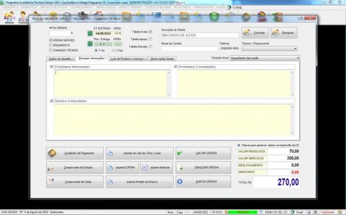 Programa Assistência Técnica Celular  Ordem de Serviço Vendas e Estoque v3.0 - Fpqsystem 623075