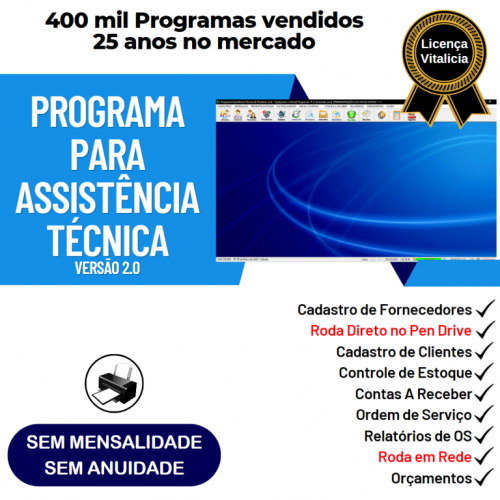 Programa Assistência Técnica Ordem de Serviço Orçamento e Produtos v2.0 - Fpqsystem 718557