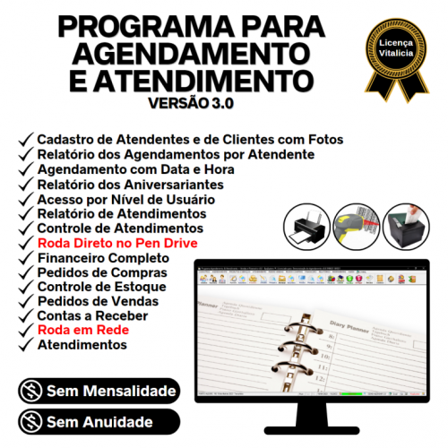 Programa Cadastro de Clientes Agendamento e Financeiro v3.0 - Fpqsystem 657619