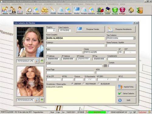 Programa Cadastro de Clientes Agendamento e Financeiro v3.0 - Fpqsystem 657622