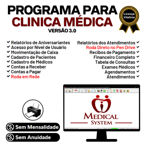 Programa Consultório e Clinica Médica com Agendamento e Financeiro v3.0 - Fpqsystem 657638