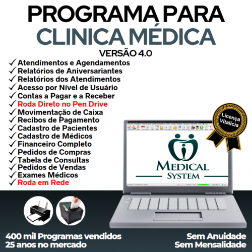 Programa Consultório e Clinica Médica com Agendamento Vendas e Financeiro v4.0 - Fpqsystem 657646