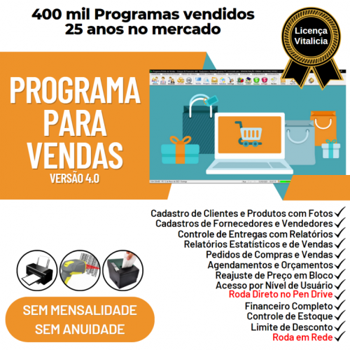 Programa Controle de Estoque Pedido de Vendas e Financeiro v4.0 Plus - Fpqsystem 653959