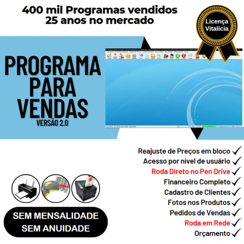 Programa Controle de Estoque Pedido de Vendas Financeiro v2.0 - Fpqsystem 653902