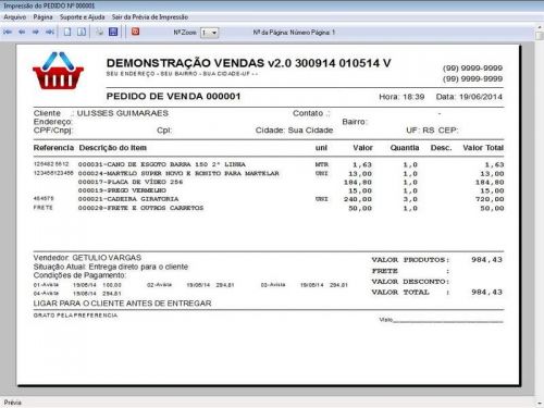 Programa Controle de Estoque Pedido de Vendas Financeiro v2.0 - Fpqsystem 653907