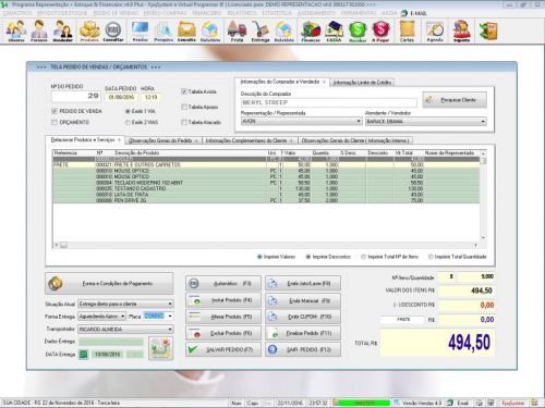 Software Para Gerenciar Representação Pedido De Vendas V4.0 - Fpqsystem 409234