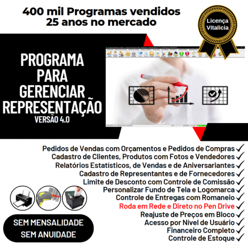 Software Para Gerenciar Representação Pedido De Vendas V4.0 - Fpqsystem 718813