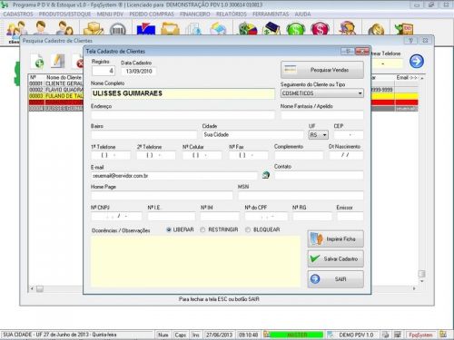 Programa Loja de Suplementos  Pdv Frente de Caixa para Tabacaria com Estoque e Financeiro v1.0 - Fpqsystem 656791