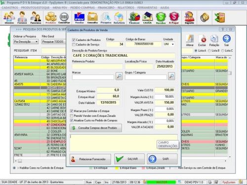 Programa Loja de Suplementos  Pdv Frente de Caixa para Tabacaria com Estoque e Financeiro v1.0 - Fpqsystem 656792