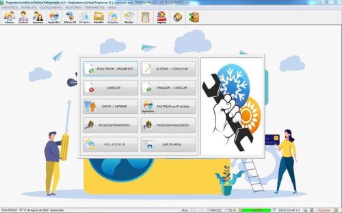 Programa Ordem de Serviço Assistencia Tecnica Ar e Refrigeração v1.0 - Fpqsystem 630168