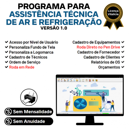 Programa Ordem de Serviço Assistencia Tecnica Ar e Refrigeração v1.0 - Fpqsystem 653182