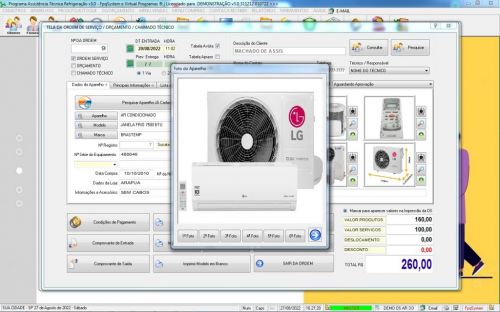 Programa Ordem de Serviço Assistencia Tecnica Ar e Refrigeração  Vendas e Estoque v3.0 - Fpqsystem 630203