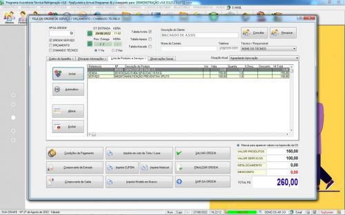 Programa Ordem de Serviço Assistencia Tecnica Ar e Refrigeração  Vendas e Estoque v3.0 - Fpqsystem 630205