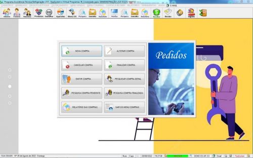 Programa Ordem de Serviço Assistência Técnica Ar e Refrigeração Vendas e Estoque v3.0 - Fpqsystem 630213