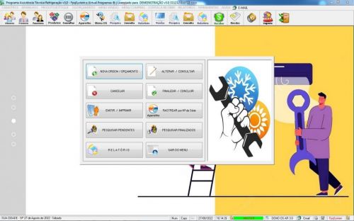 Programa Ordem de Serviço Assistencia Tecnica Ar e Refrigeração  Vendas e Estoque v3.0 - Fpqsystem 630215