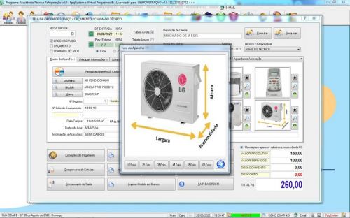 Programa Ordem de Serviço Assistencia Tecnica Ar e Refrigeração  Vendas Estoque e Financeiro v4.0 Plus - Fpqsystem 630223