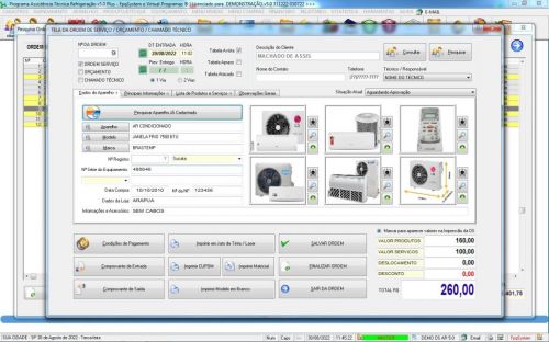 Programa Ordem de Serviço Assistência Técnica Ar e Refrigeração Vendas Estoque e Financeiro v5.0 Plus - Fpqsystem 630242
