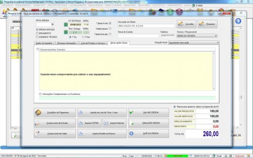 Programa Ordem de Serviço Assistencia Tecnica Ar e Refrigeração  Vendas Estoque e Financeiro v5.0 Plus - Fpqsystem 630243