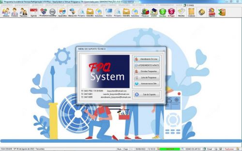 Programa Ordem de Serviço Assistência Técnica Ar e Refrigeração Vendas Estoque e Financeiro v5.0 Plus - Fpqsystem 630246