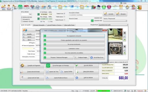Programa Ordem de Serviço Assistencia Tecnica Ar e Refrigeração  Vendas Estoque e Financeiro v7.0 Plus  Whatsapp - Fpqsystem 630298