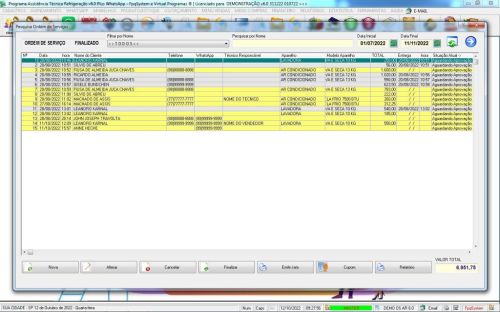 Programa Ordem de Serviço Assistencia Tecnica para Ar e Refrigeração  Vendas Estoque e Financeiro v6.0 Plus  Whatsapp - Fpqsystem 630273