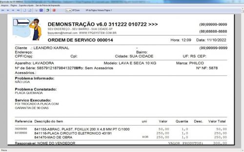 Programa Ordem de Serviço Assistencia Tecnica para Ar e Refrigeração  Vendas Estoque e Financeiro v6.0 Plus  Whatsapp - Fpqsystem 630279