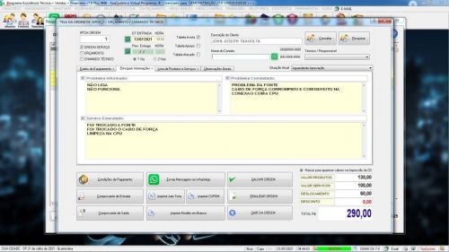 Programa Ordem de Serviço Assistência Técnica Vendas Estoque e Financeiro v7.0 Plus Whatsapp - Fpqsystem 598209
