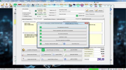 Programa Ordem de Serviço Assistencia Tecnica Vendas Estoque e Financeiro v7.0 Plus  Whatsapp - Fpqsystem 598210