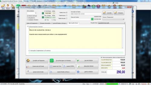 Programa Ordem de Serviço Assistência Técnica Vendas Estoque e Financeiro v7.0 Plus Whatsapp - Fpqsystem 598211