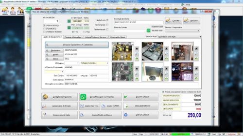 Programa Ordem de Serviço Assistencia Tecnica Vendas Estoque e Financeiro v7.0 Plus  Whatsapp - Fpqsystem 598212