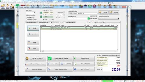 Programa Ordem de Serviço Assistencia Tecnica Vendas Estoque e Financeiro v7.0 Plus  Whatsapp - Fpqsystem 598213