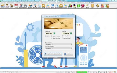 Programa ordem de serviço de refrigeração com Vendas  Financeiro e Mensagem v5.0 - Fpqsystem 654413