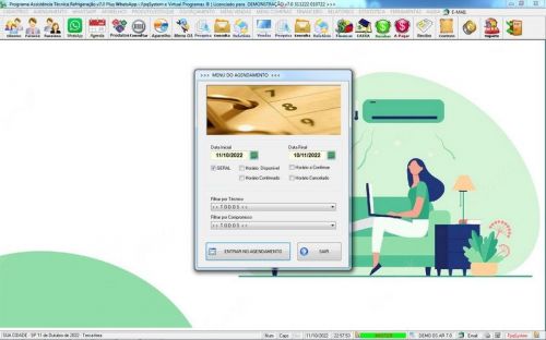Programa ordem de serviço de refrigeração com Vendas  Financeiro e Mensagem v7.0 - Fpqsystem 654457
