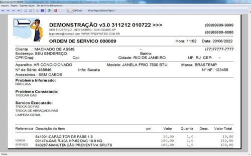 Programa ordem de serviço de refrigeração com Vendas v3.0 - Fpqsystem 654388