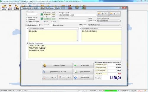 Programa ordem de serviço de refrigeração v1.0 - Fpqsystem 654348